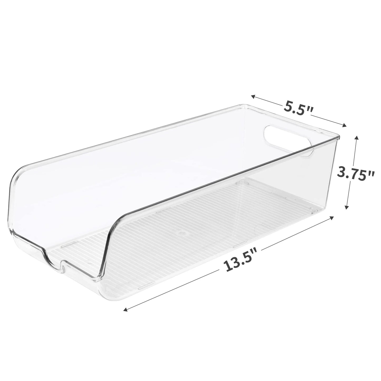 Set of 8 Refrigerator Organizer Bins, Clear Plastics Fridge Organizers and Storage with Handles