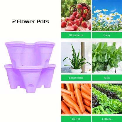 Strawberry Vertical Gardening Stackable Planter for Indoor and Outdoor Strawberries, Flowers, Herbs, Vegetables, 1-Pack