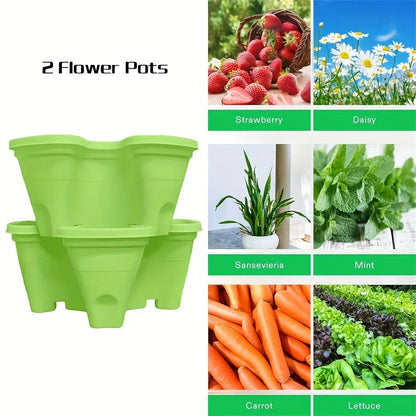 Strawberry Vertical Gardening Stackable Planter for Indoor and Outdoor Strawberries, Flowers, Herbs, Vegetables, 1-Pack