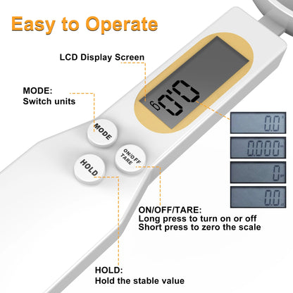 Kitchen Spoon Scale Digital Food Scale in Grams and Ounces Black 500G/0.1G Weighing Tools Household LCD Display